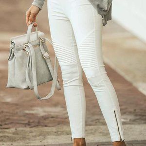 White skinny jeggings